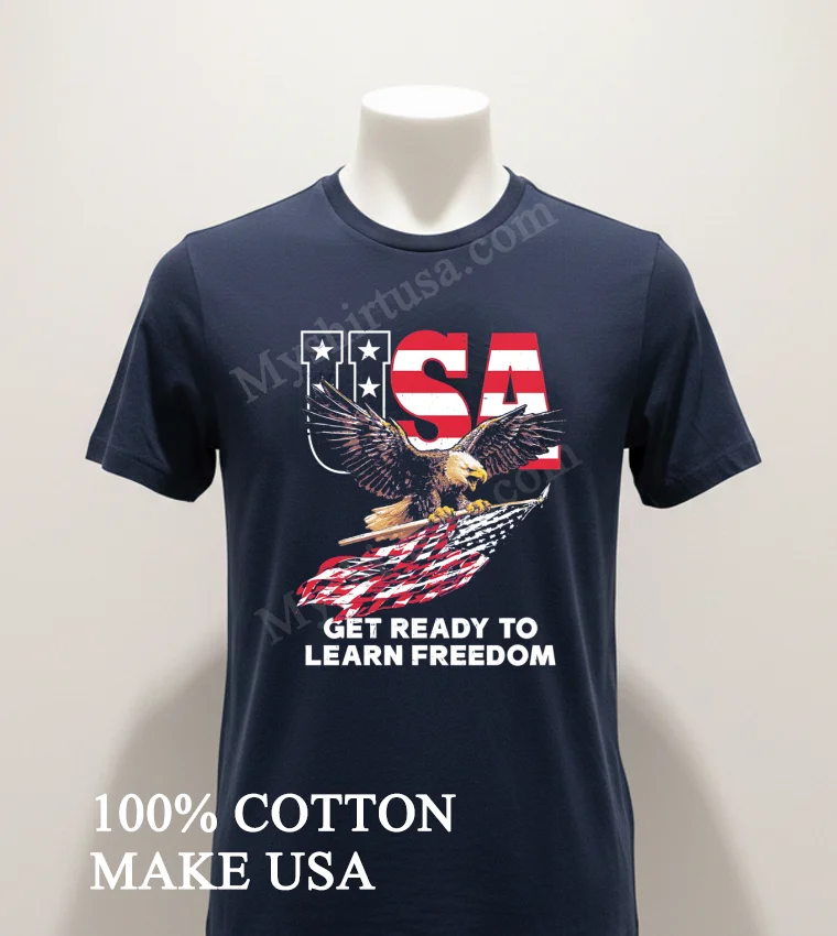 Usa Bald Eagle Flying With American Flag Learn Freedom funny america t-shirts - navy-shirt Usa Bald Eagle Flying With American Flag Learn Freedom Shirt Navy Shirt 1