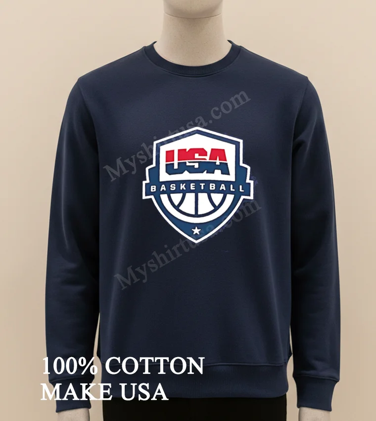 Usa Basketball Shield Logo Shirt Long Sleve Shirt