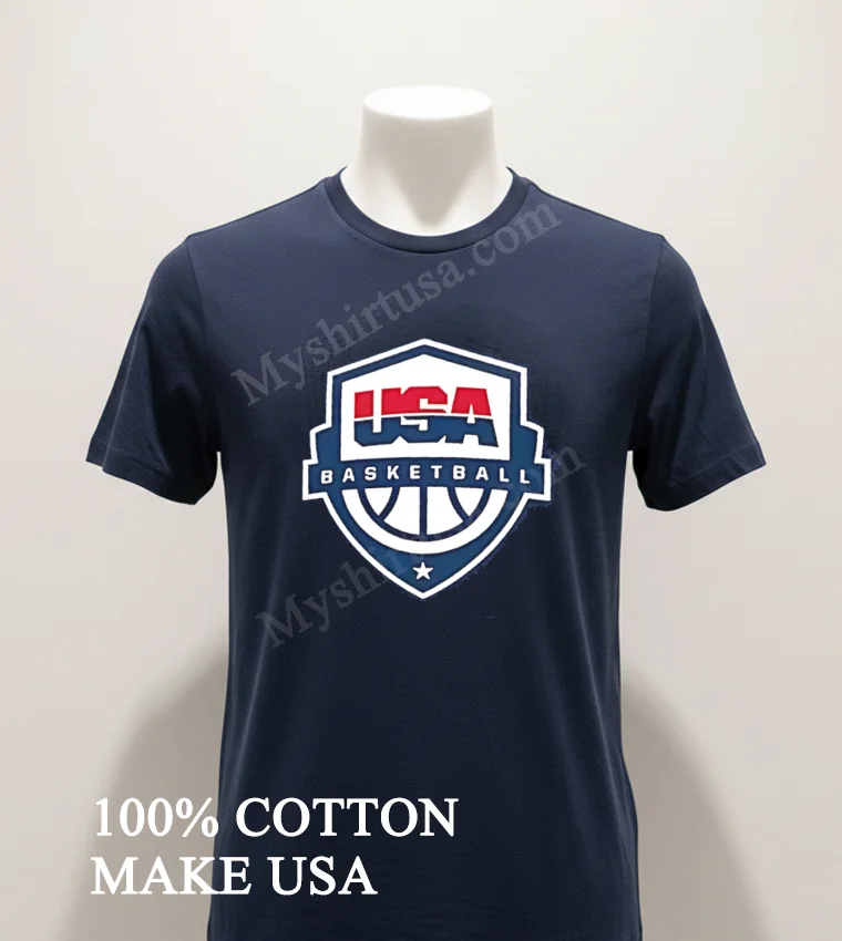 Usa Basketball Shield Logo Shirt Navy Shirt 1