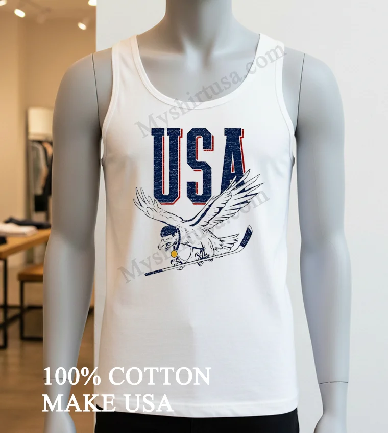 Usa Eagle Hockey Player Gold Medal funny america t-shirts - white-t-shirt Usa Eagle Hockey Player Gold Medal Shirt White T Shirt 4