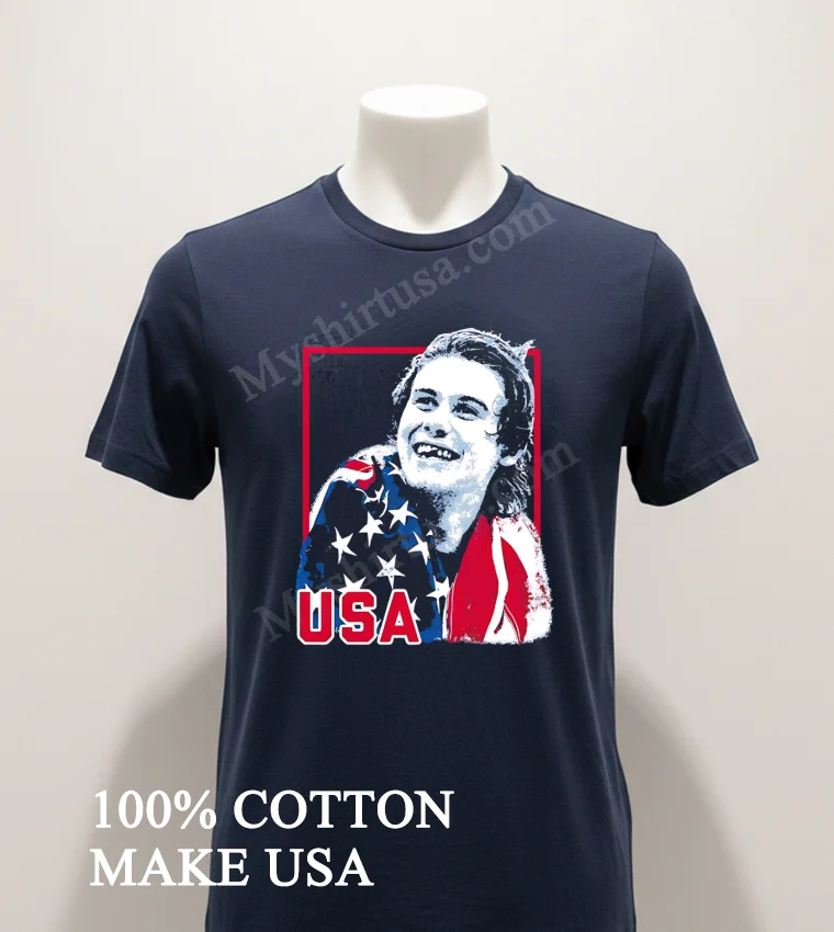 Usa Flag Happy Athlete Portrait Red Frame Graphic funny america t-shirts - navy-shirt Usa Flag Happy Athlete Portrait Red Frame Graphic Shirt Navy Shirt 1