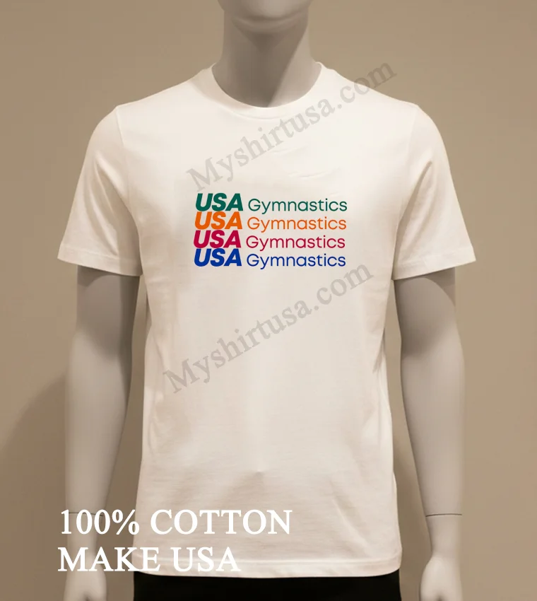 Usa Gymnastics Repeat funny america t-shirts - white-t-shirt Usa Gymnastics Repeat Shirt White T Shirt