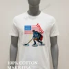 Usa Hockey George Washington Patriotic Flag Ice Skating Shirt White T Shirt 2