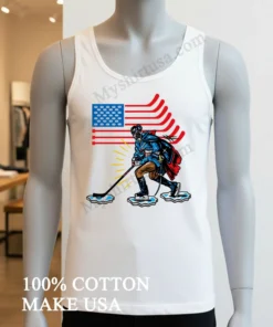 Usa Hockey George Washington Patriotic Flag Ice Skating funny america t-shirts