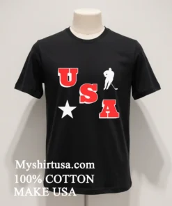 Usa Hockey Player And Star Graphic funny america t-shirts