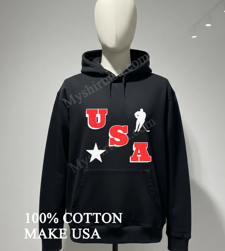 Usa Hockey Player And Star Graphic Shirt Hoodie Shirt