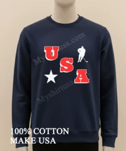 Usa Hockey Player And Star Graphic funny america t-shirts