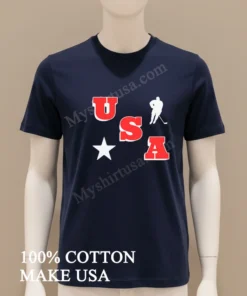 Usa Hockey Player And Star Graphic funny america t-shirts