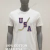 Usa Hockey Stick Red White And Blue Collegiate Sports Shirt White T Shirt 1