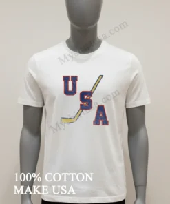 Usa Hockey Stick Red White And Blue Collegiate Sports funny america t-shirts