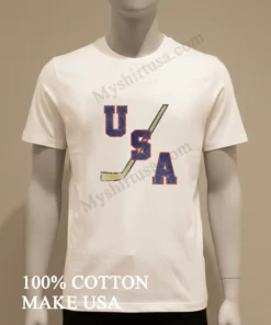 Usa Hockey Stick Red White And Blue Collegiate Sports funny america t-shirts