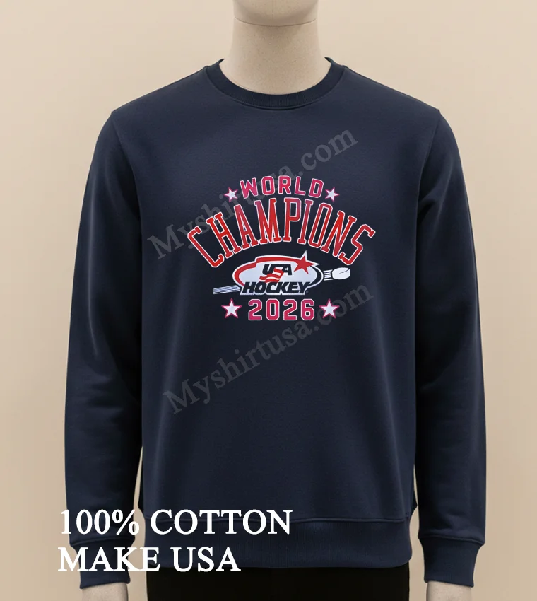 Usa Hockey World Champions 2026 Logo funny america t-shirts - long sleve shirt Usa Hockey World Champions 2026 Logo Shirt Long Sleve Shirt