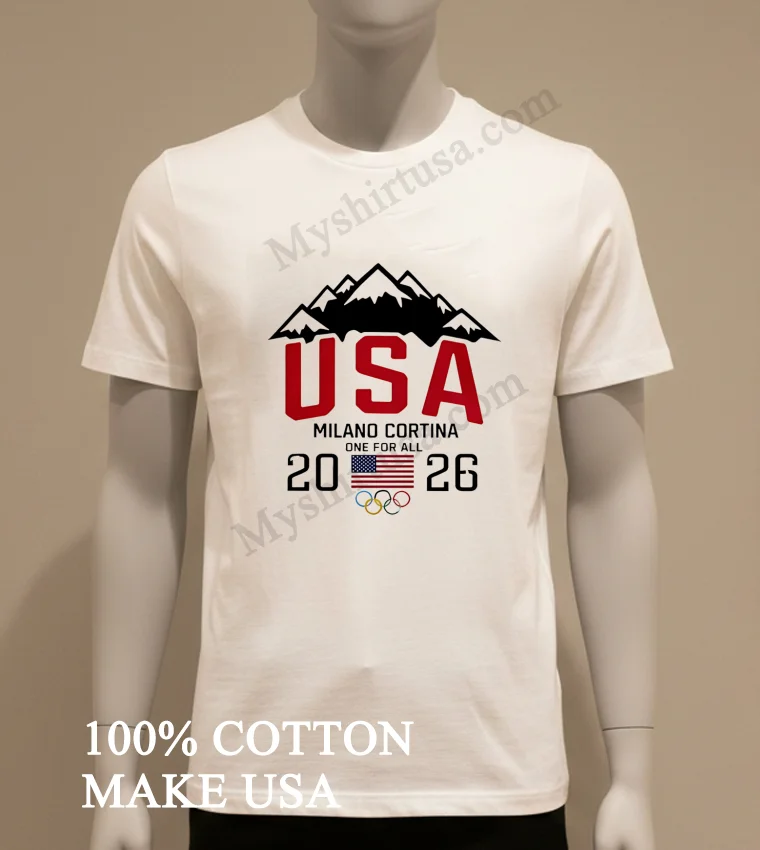 Usa Milano Cortina One For All 2026 Mountain Shirt White T Shirt 1
