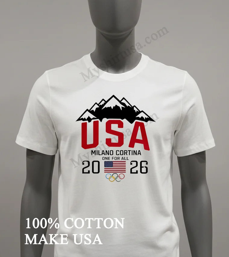 Usa Milano Cortina One For All 2026 Mountain Shirt White T Shirt 3
