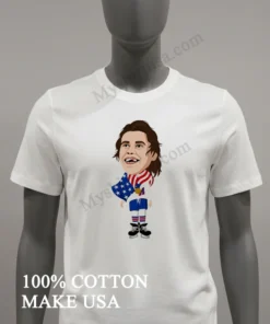 Usa Olympic Hockey Player With Gold Medal And Flag funny america t-shirts