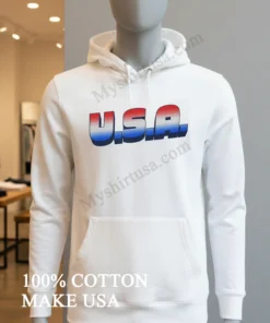 U.s.a. Red White And Blue Gradient Letters funny america t-shirts