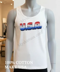 U.s.a. Red White And Blue Gradient Letters funny america t-shirts