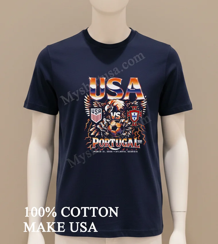 Usa Vs Portugal Soccer Ball Eagle Atlanta Georgia March 31 2026 Shirt Navy Shirt