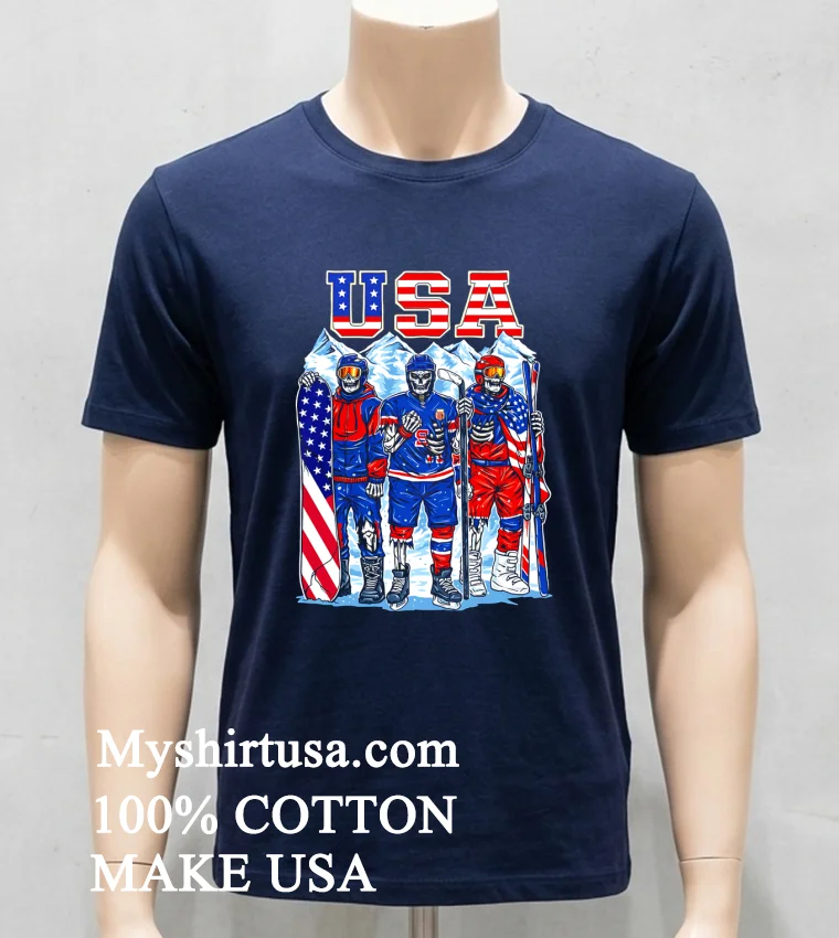 Usa Winter Hockey 2026 Shirt - navy-shirt Usa Winter Hockey 2026 Shirt Navy Shirt