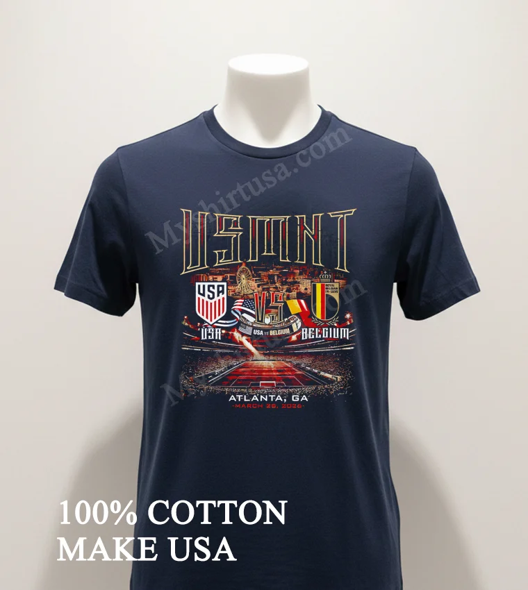 Usmnt Usa Vs Belgium Atlanta Georgia March 28 2026 Stadium Shirt Navy Shirt 1