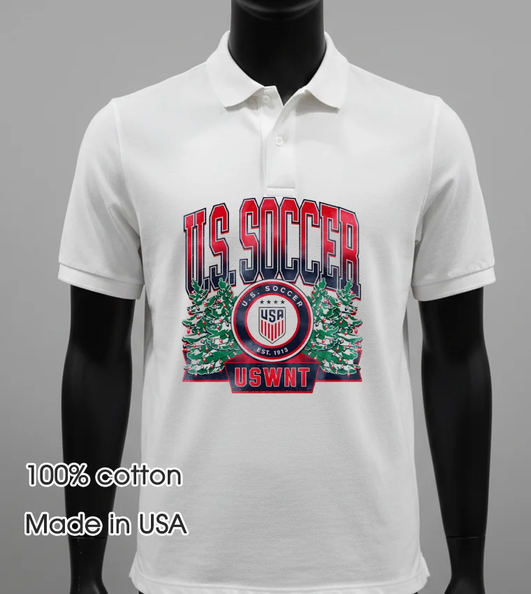 Uswnt Holiday Crest Logo Shirt White T Shirt 1