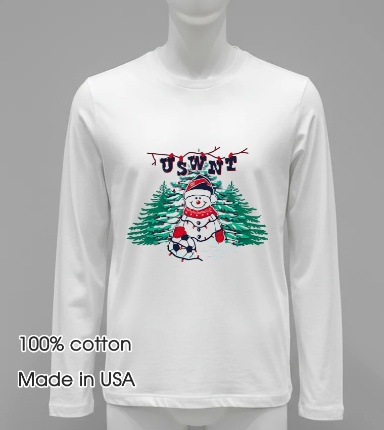 Uswnt Holiday Snowman Christmas Shirt - white-t-shirt Uswnt Holiday Snowman Christmas Shirt White T Shirt