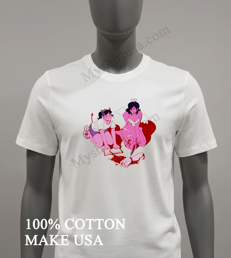 Valentines Cut And Sew Wide Body Shirt White T Shirt 2