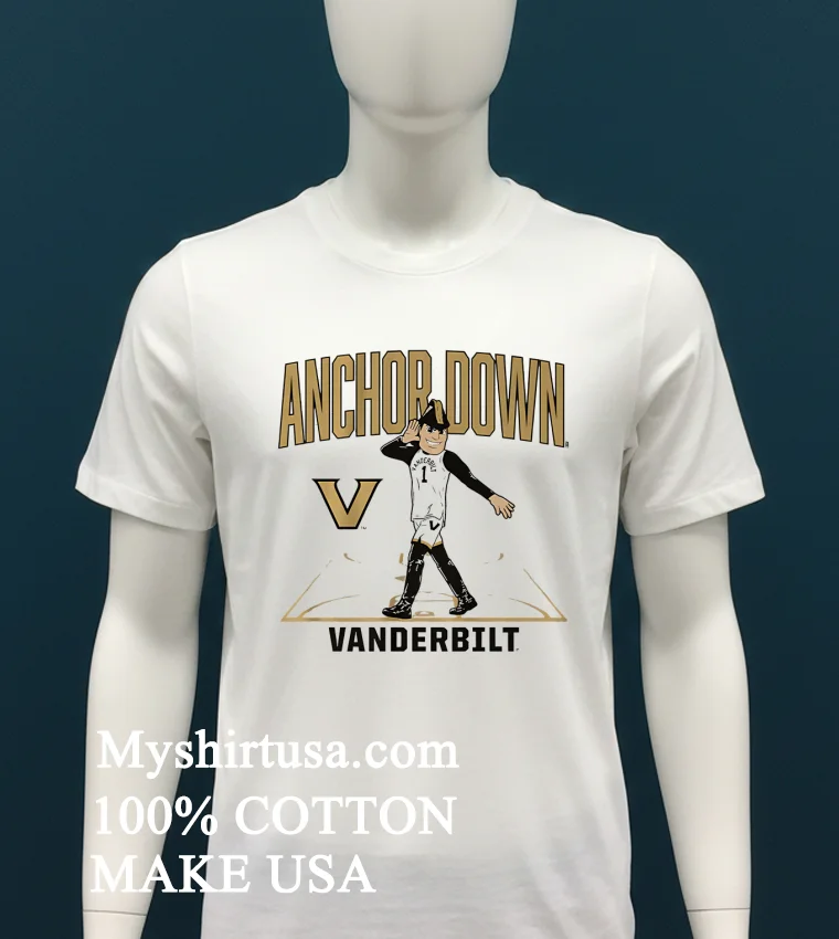 Vanderbilt Basketball Mascot Court Shirt White T Shirt 1