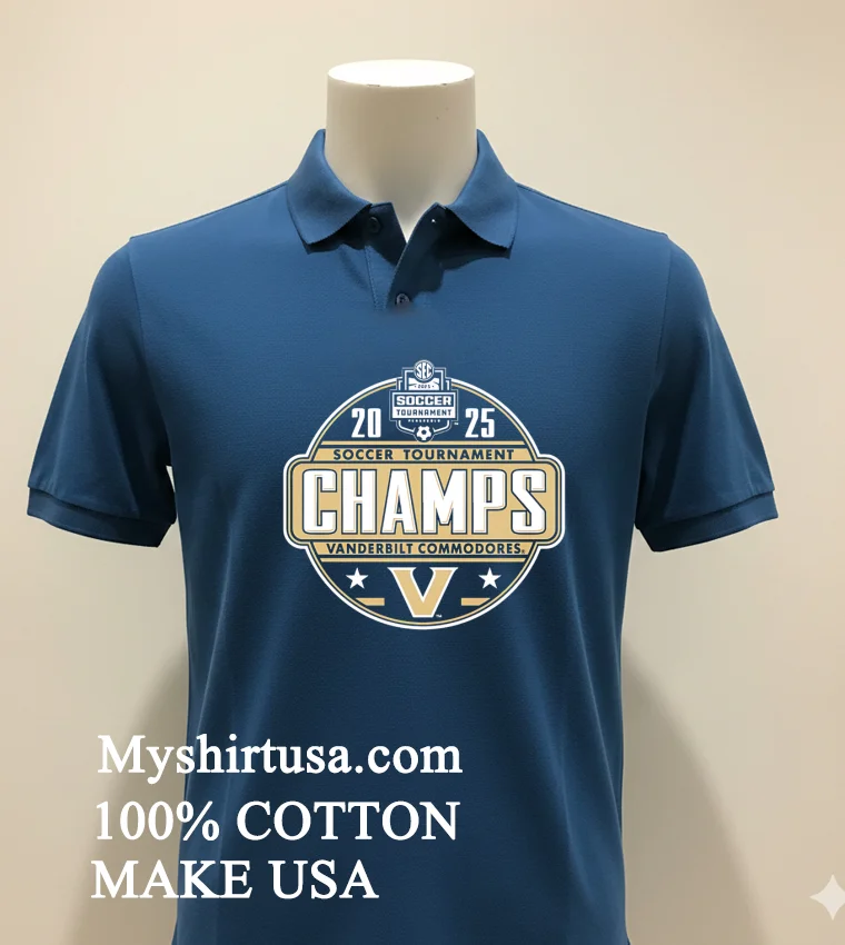 Vanderbilt Commodores 2025 Sec Soccer Tournament Champions Shirt - navy-shirt Vanderbilt Commodores 2025 Sec Soccer Tournament Champions Shirt Navy Shirt 2
