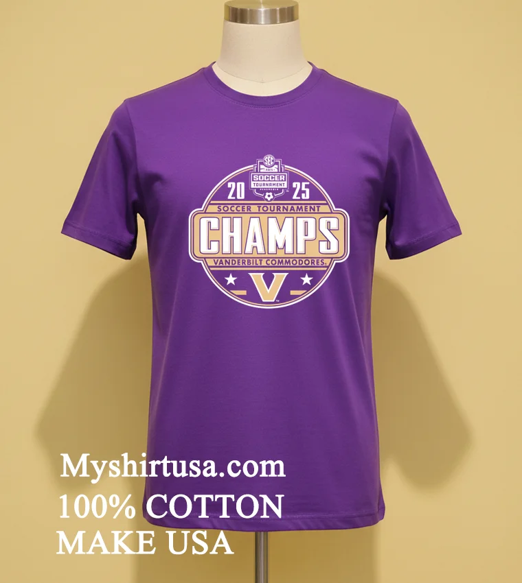 Vanderbilt Commodores 2025 Sec Soccer Tournament Champions Shirt Purple Shirt