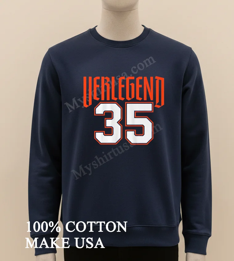 Verlegend 35 Detroit Tigers Pitcher Justin Verlander Tribute Graphic funny america t-shirts - long sleve shirt Verlegend 35 Detroit Tigers Pitcher Justin Verlander Tribute Graphic Shirt Long Sleve Shirt