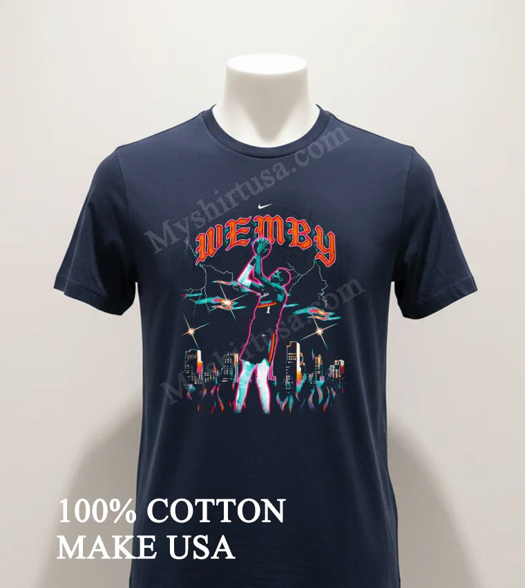 Victor Wembanyama San Antonio Spurs Basketball funny america t-shirts - navy-shirt Victor Wembanyama San Antonio Spurs Basketball Shirt Navy Shirt 1