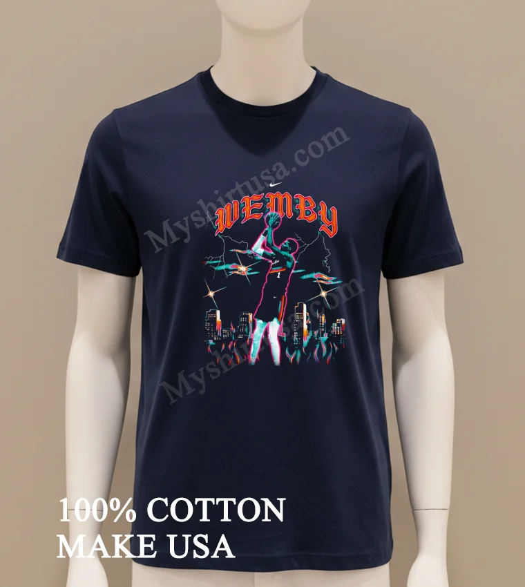 Victor Wembanyama San Antonio Spurs Basketball Shirt Navy Shirt