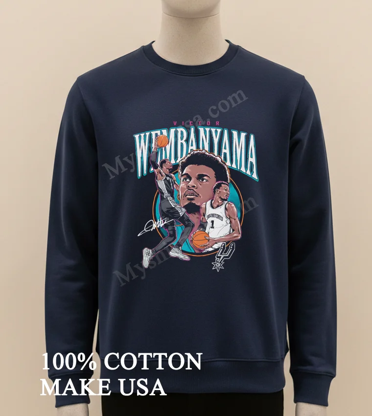Victor Wembanyama San Antonio Spurs Signature Graphic funny america t-shirts - long sleve shirt Victor Wembanyama San Antonio Spurs Signature Graphic Shirt Long Sleve Shirt