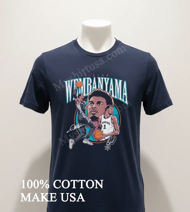 Victor Wembanyama San Antonio Spurs Signature Graphic Shirt Navy Shirt 1