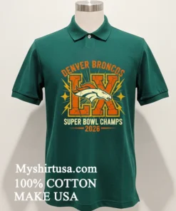 Vintage Denver Broncos Super Bowl Lx Graphic Shirt