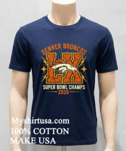 Vintage Denver Broncos Super Bowl Lx Graphic Shirt