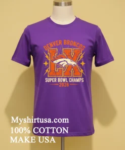 Vintage Denver Broncos Super Bowl Lx Graphic Shirt