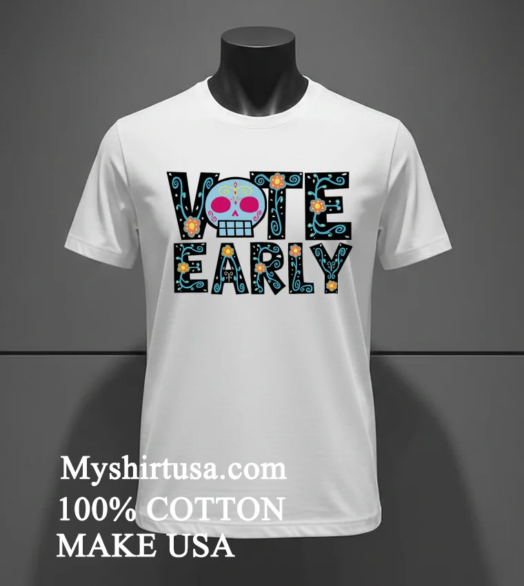 Vote Early Brocade Flowers Shirt White T Shirt 3