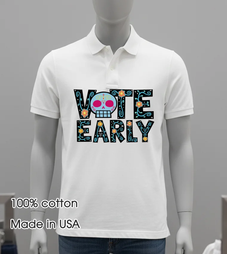 Vote Early Brocade Flowers Shirt - white-t-shirt Vote Early Brocade Flowers Shirt White T Shirt
