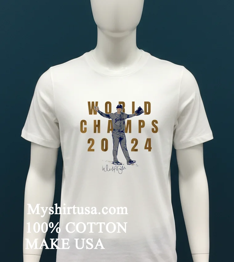 Walker Buehler La Dodgers World Champs 2024 Signature Shirt White T Shirt 2