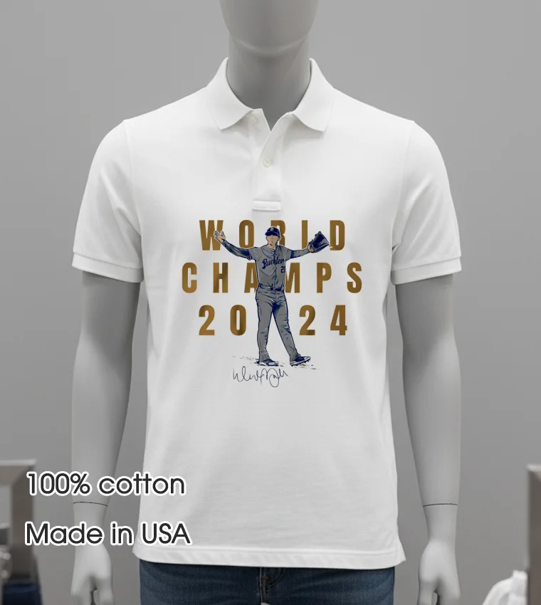 Walker Buehler La Dodgers World Champs 2024 Signature Shirt - white-t-shirt Walker Buehler La Dodgers World Champs 2024 Signature Shirt White T Shirt
