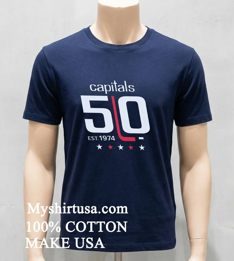 Washington Capitals 50Th Anniversary Est 1974 Shirt - navy-shirt Washington Capitals 50th Anniversary Est 1974 Shirt Navy Shirt