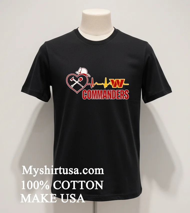 Washington Commanders Football 2025 Heart Rate Shirt Balck Shirt 1