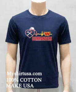 Washington Commanders Football 2025 Heart Rate Shirt