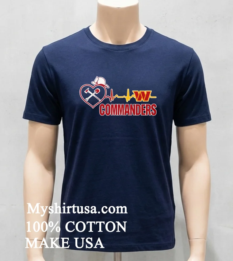 Washington Commanders Football 2025 Heart Rate Shirt Navy Shirt