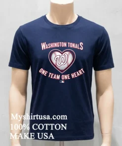 Washington Nationals One Team One Heart Mlb Shirt Navy Shirt
