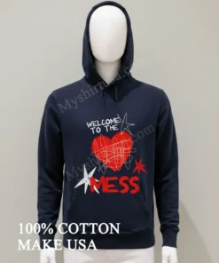 Welcome To The Mess Heart Scribble Graphic funny america t-shirts