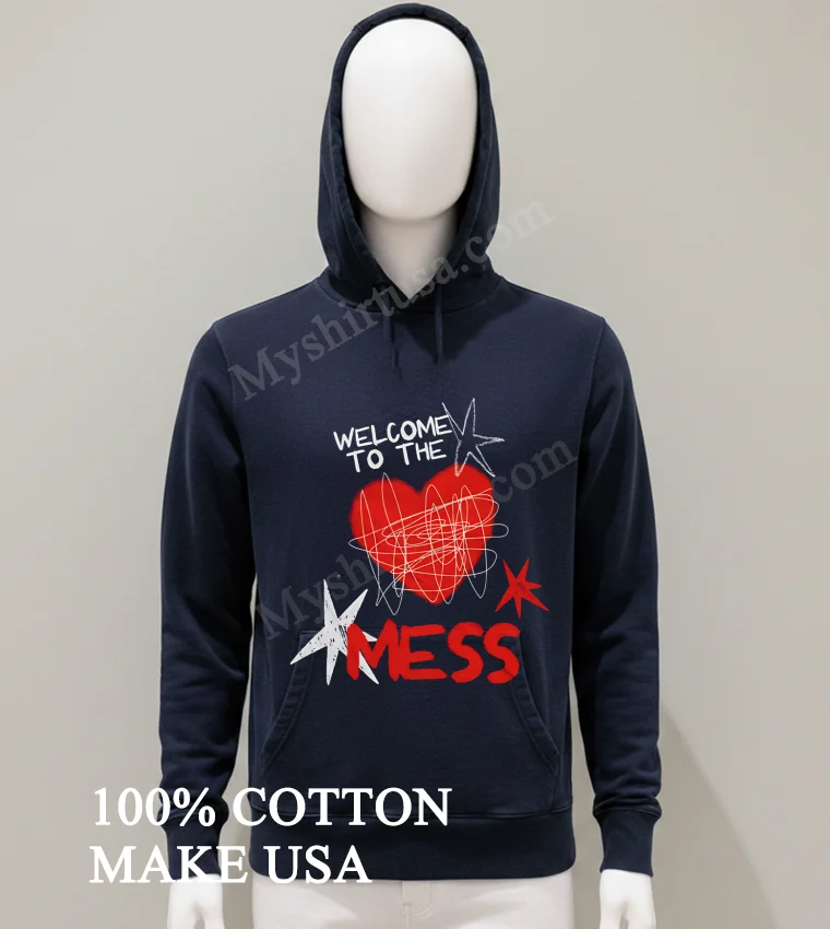 Welcome To The Mess Heart Scribble Graphic funny america t-shirts - balck-shirt Welcome To The Mess Heart Scribble Graphic Shirt Balck Shirt