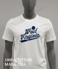 West Virginia Basketball Script Font Vintage Graphic funny america t-shirts